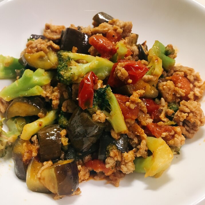 ひき肉と夏野菜炒め